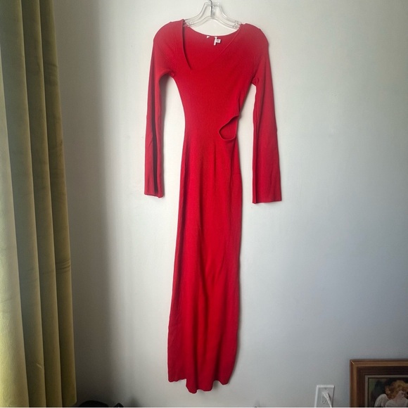 Princess Polly Whitley Red Cut Out Knit Maxi Dress XS/S - Picture 9 of 12